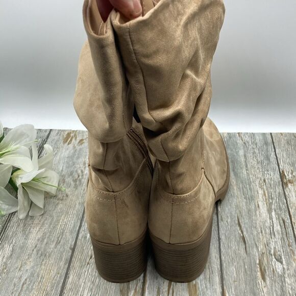 Saxophone Stacked Slough Mid Shaft Boots Shoes Size 11 - Picture 5 of 6